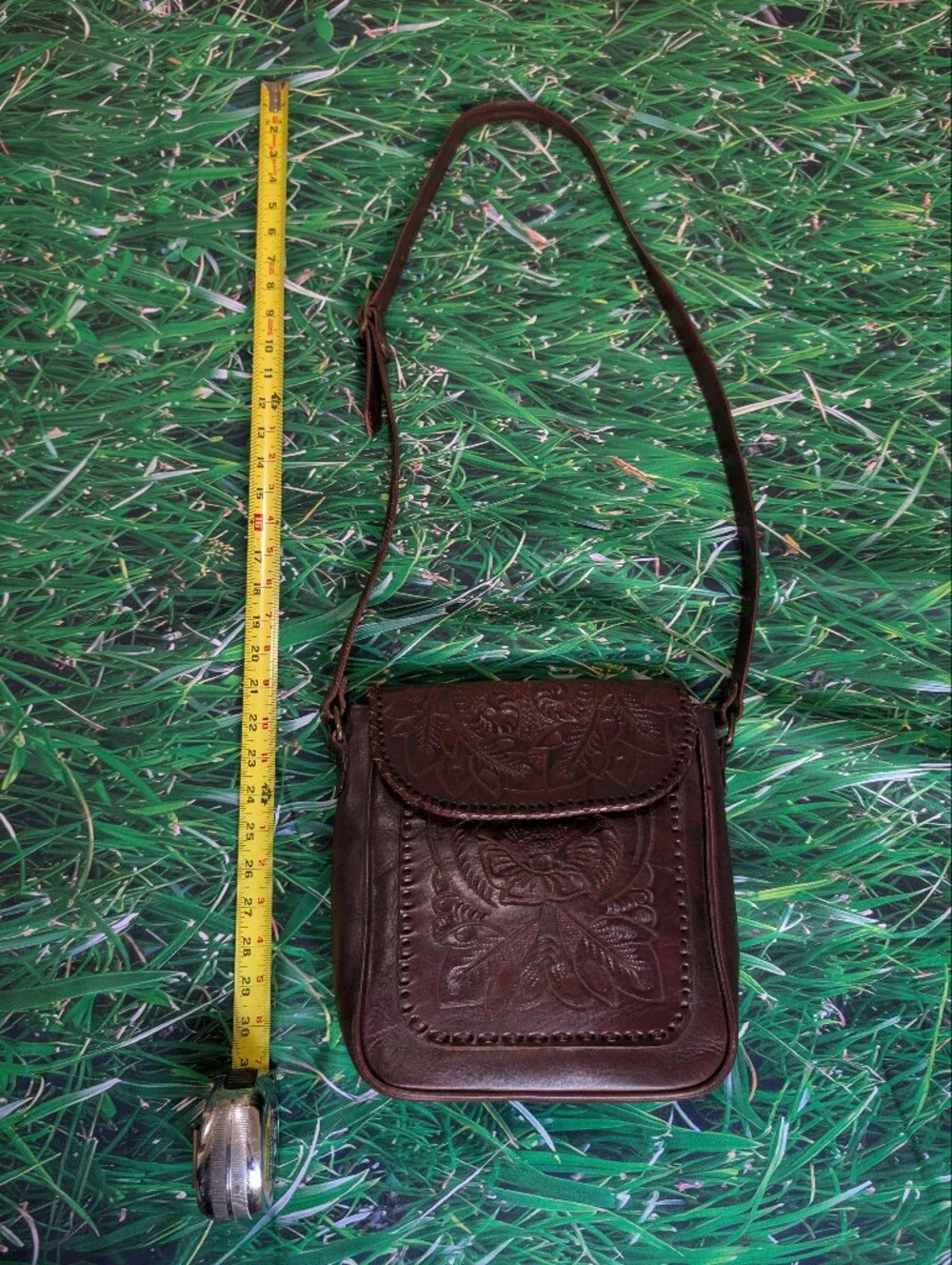 Mexichic Crafts LOLA Chicana luxury leather designer Crossbody Bag Chocolate Bag